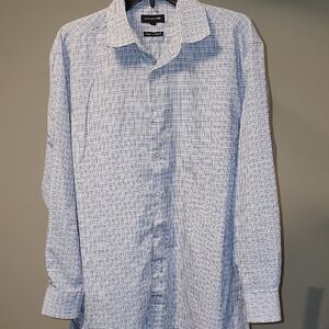 Jones New York Blue & White Checkered Dress Shirt Size 16.5 – Classic Fit